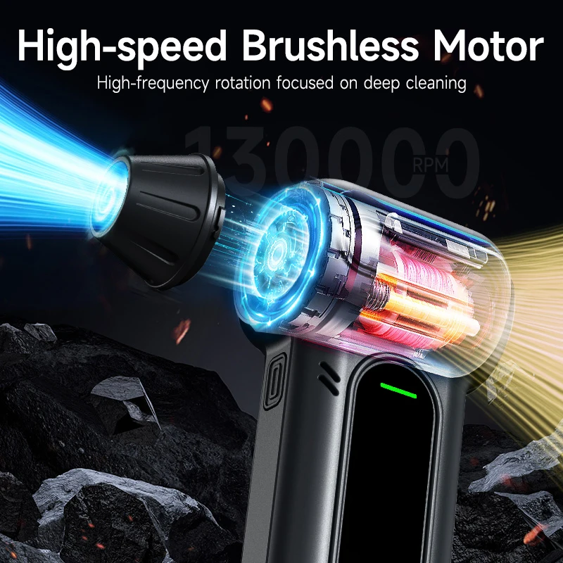 【Fast Delivery】Electric Air Duster Air Blower 150000RPM Super Power Turbo Fan Rechargeable 3-Gear Brushless Motor For Car/PC/Hom