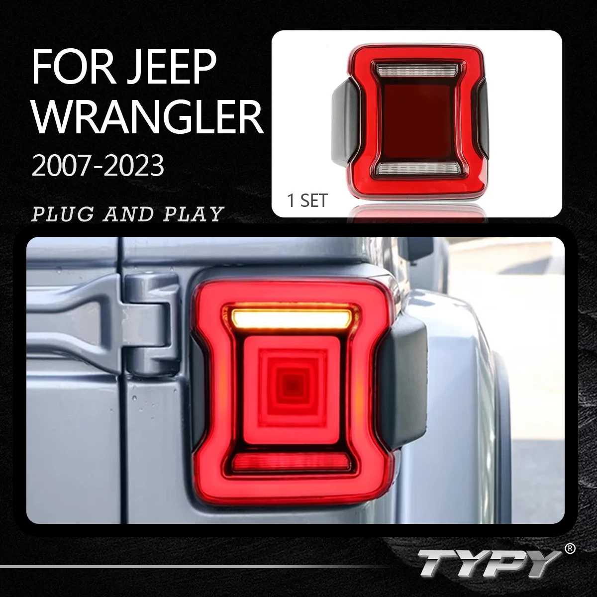 

Car Tail Lamp Rear Lamp Accessories Modified LED Taillamp Tail Light For Jeep Wrangler JK 2007-2017/JL 2018-2023