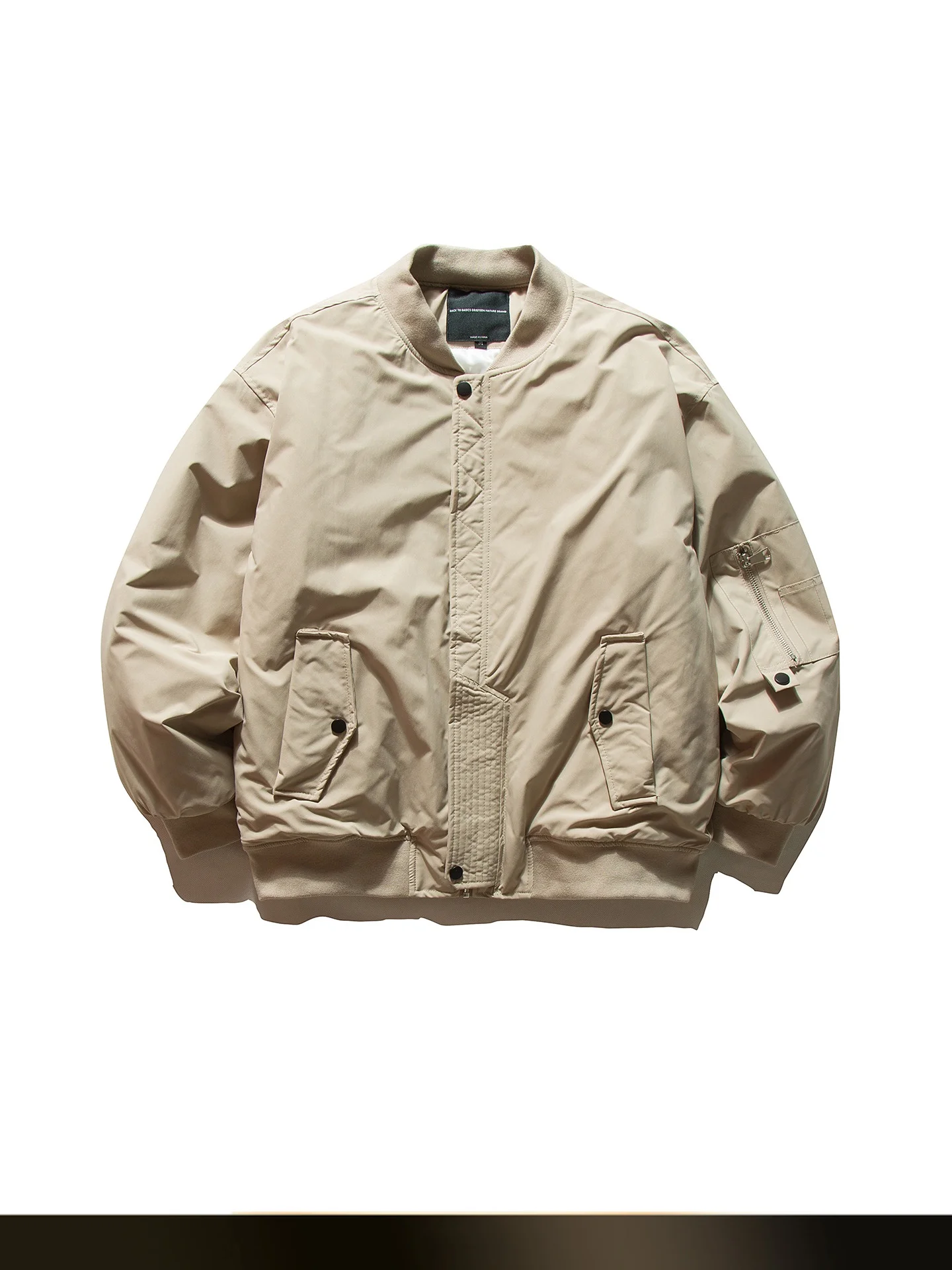 

Nted American Retro Thiened Baseball Collar Cotton Jaet Multi-ket Loose Warm Workwear for Couples Winter Coat