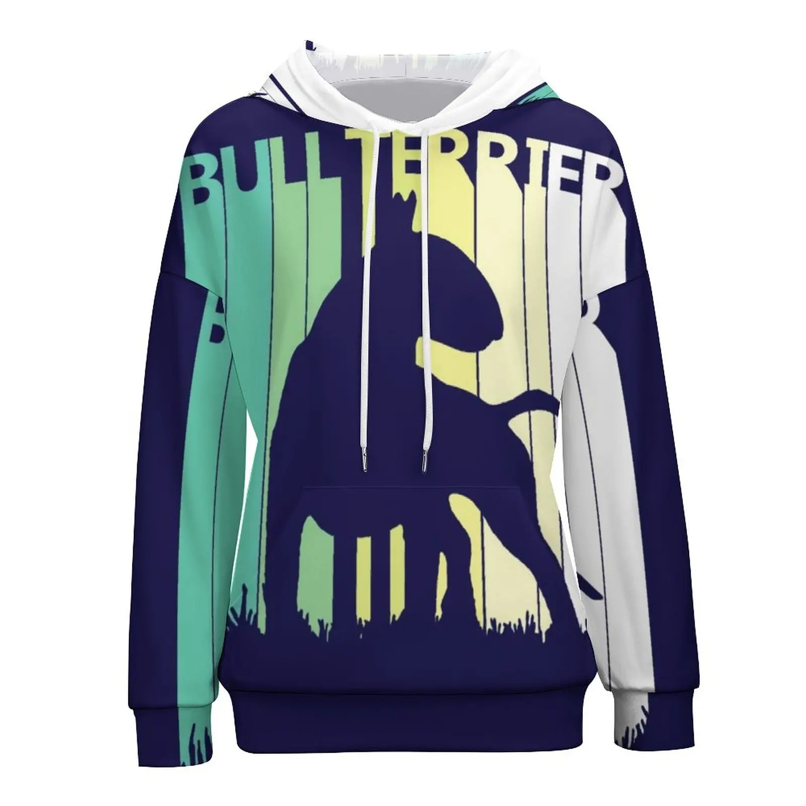 Bull Terrier Dog Breed Hoodie Polyester Vintage Kawaii Hoodies Woman Street Wear Pullover Hoodie Long Sleeve