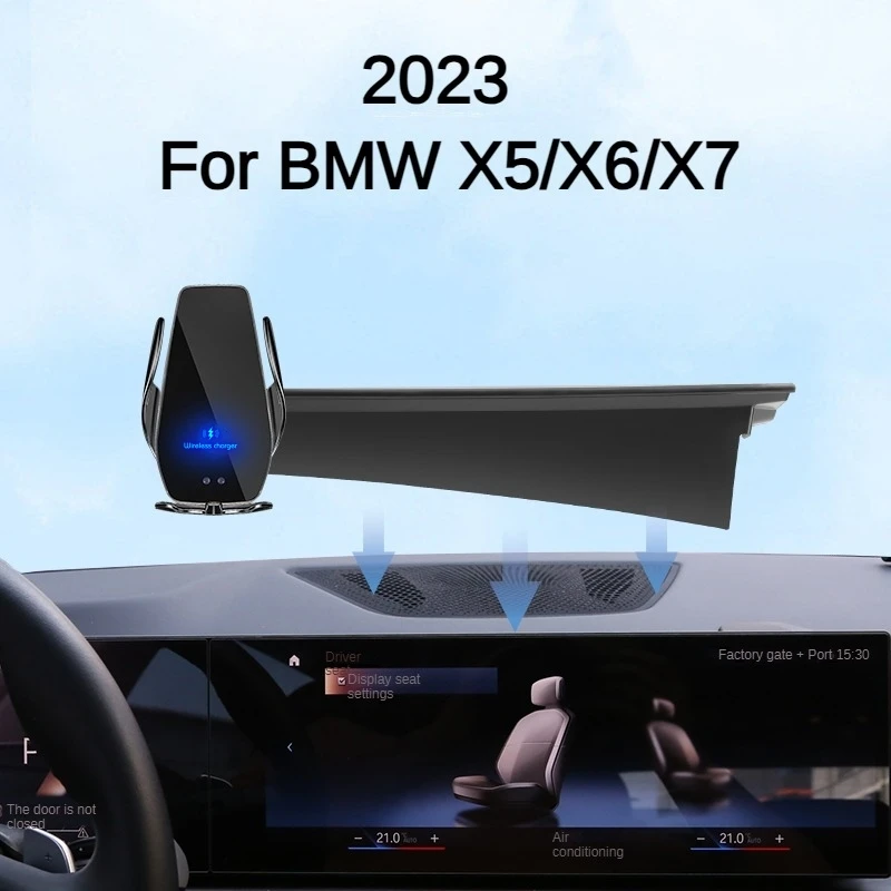 

2023 For BMW X5 X6 X7 Car Screen Phone Holder Wireless Charger Navigation Modification Interior 14.9 Inch Size