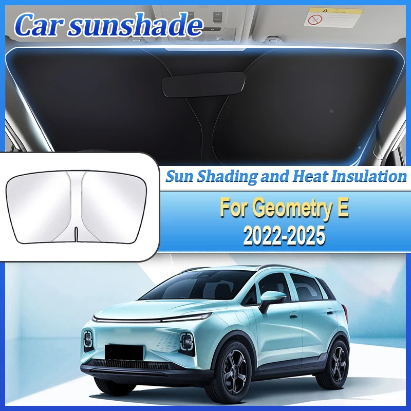 

Privacy Blocks For Geely Geometry E 2022~2025 Car Sun Protection Anti-UV Steel Ring Front Windshield Sunshade Auto Accessories