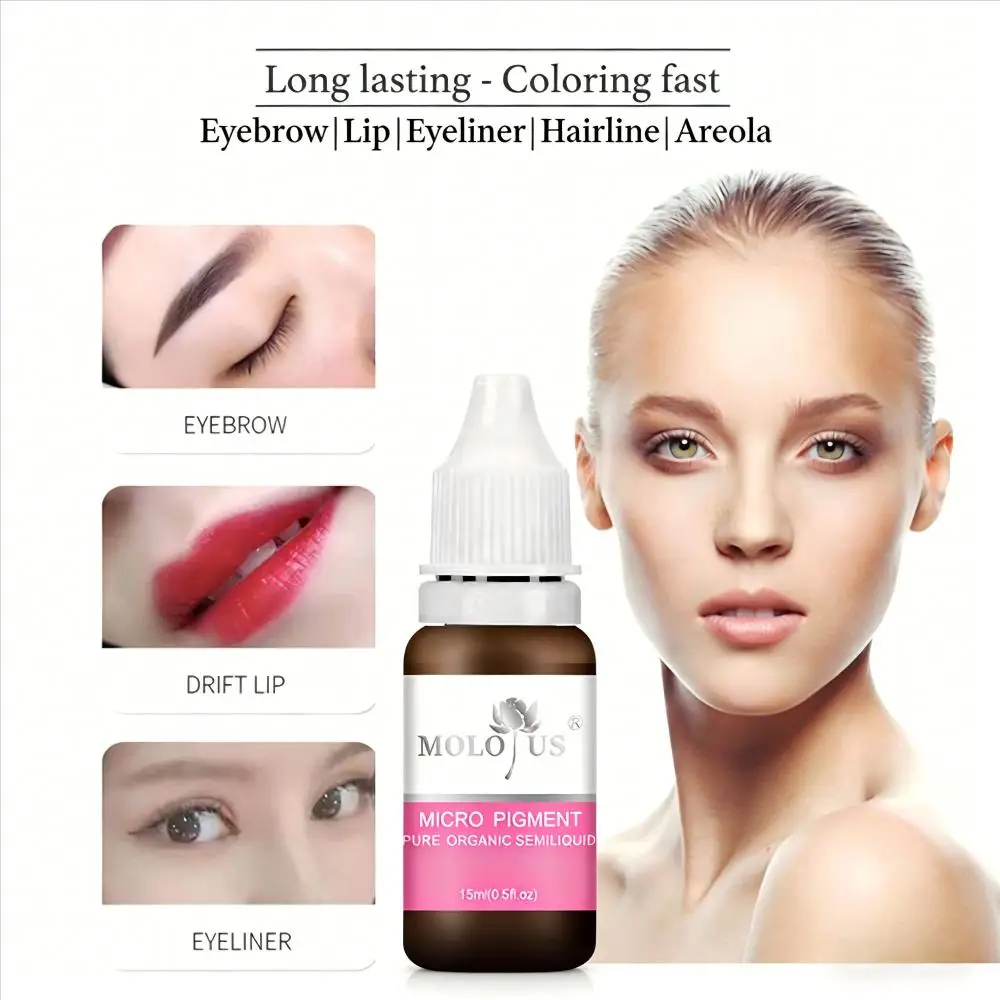 Molotus Ink Lotus Pigment Semi Permanent Cosmetic Micro-Pigmentation Tattoo Inks 15ml Natural Simulation For PMU Artists