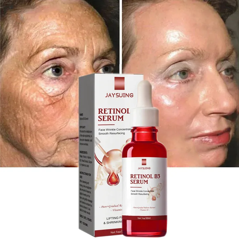 Retinol B3 Serum Wrinkle Remover Anti Aging Face Product Fade Fine Lines Dark Spots Whitening Moisturizing Brightening Cosmetics