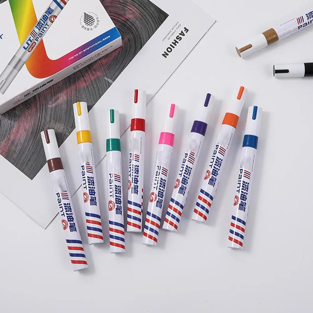 Auto Paint Car Scratch Repair Pen DIY Tire Tread Waterproof Quick-drying Color Metal Paint Pen Marker Oil-based Marker Set
