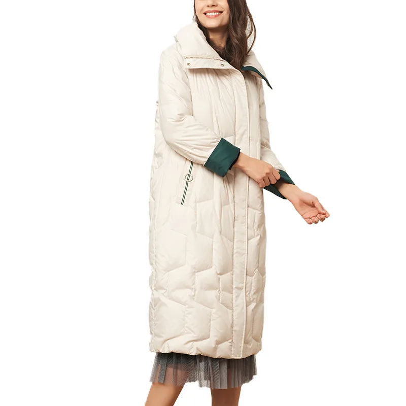 2022 novo inverno feminino longo pato branco para baixo puffer hoodies jaquetas moda casual casacos à prova de vento