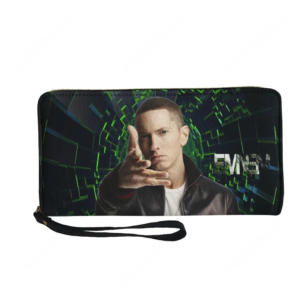 Eminem Hip hop Rock Singer Custom Wallet Purse Mens Womens Teenagers Zipper Long Wallets Double Print  Portable Wallet Gift Bag