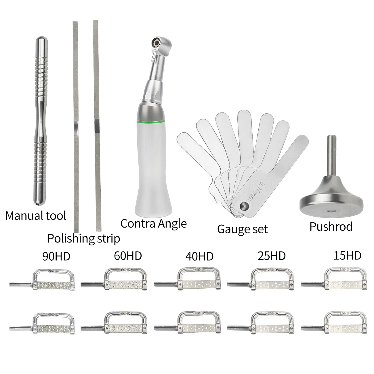 Dental Orthodontic Interproximal Enamel Reduction Reciprocating 4:1 Contra Angle Handpiece IPR System Stripping Enamel GaugeTool