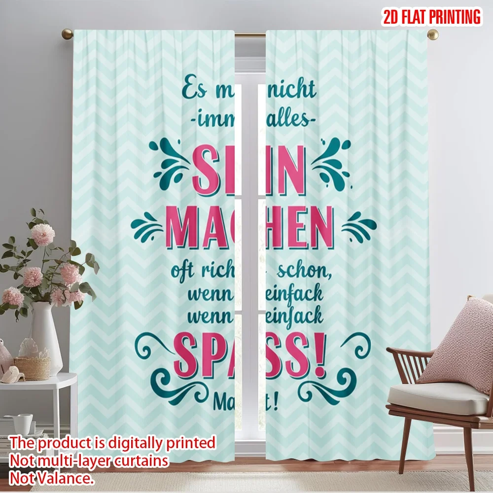 2pcs 2D flat printing Curtain Fun and Meaningful Polyester Without Electricity Festive Curtains Perfect for Indoor Outdoor Use