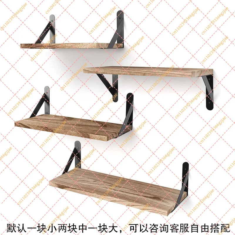 Wall shelf solid wood, no punching baffle, TV wall decorative shelf