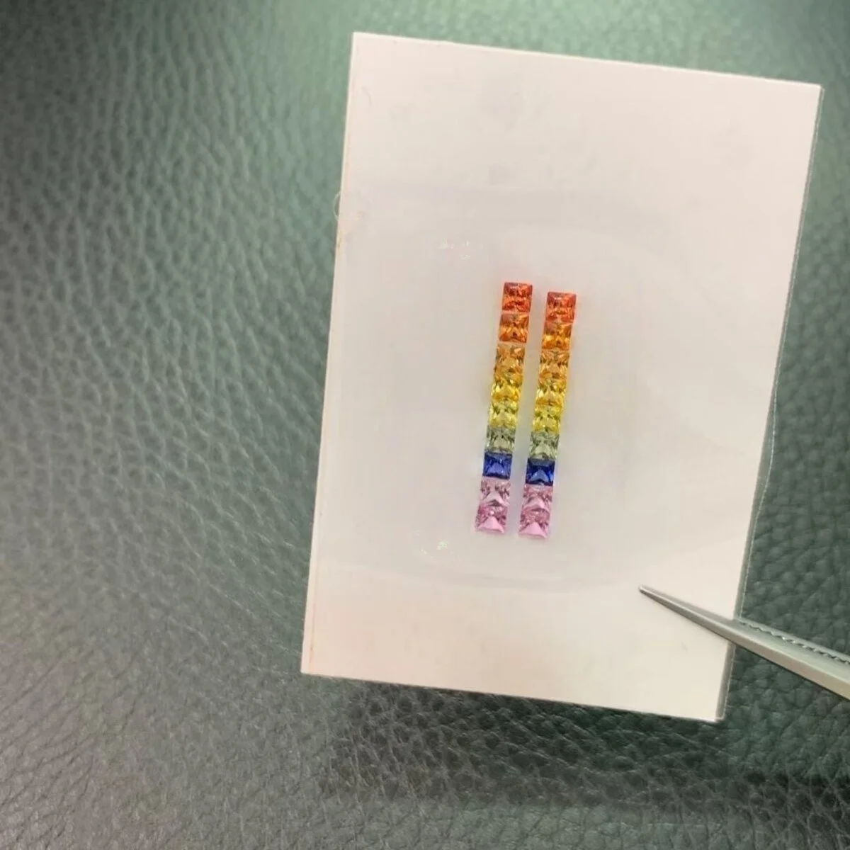 100% Lab Grown Sapphire Loose Gemstones Square Princess Cut Gradient Rainbow Color For Advanced Jewelry Ring Bracelet Inlay