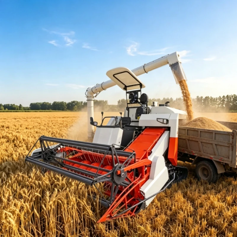 Customized 56CC Automatic Engine & Gearbox Rice 5670*2560*2950mm Rubber Crawler Full Feeding Combine Harvester