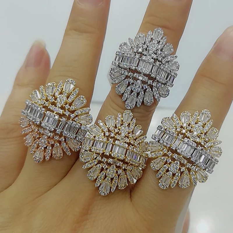 Missvikki Gorgeous Noble Stackable Shiny Rings For Women Wedding Cubic Zircon Engagement Dubai Punk Bridal Monaco Design Jewelry