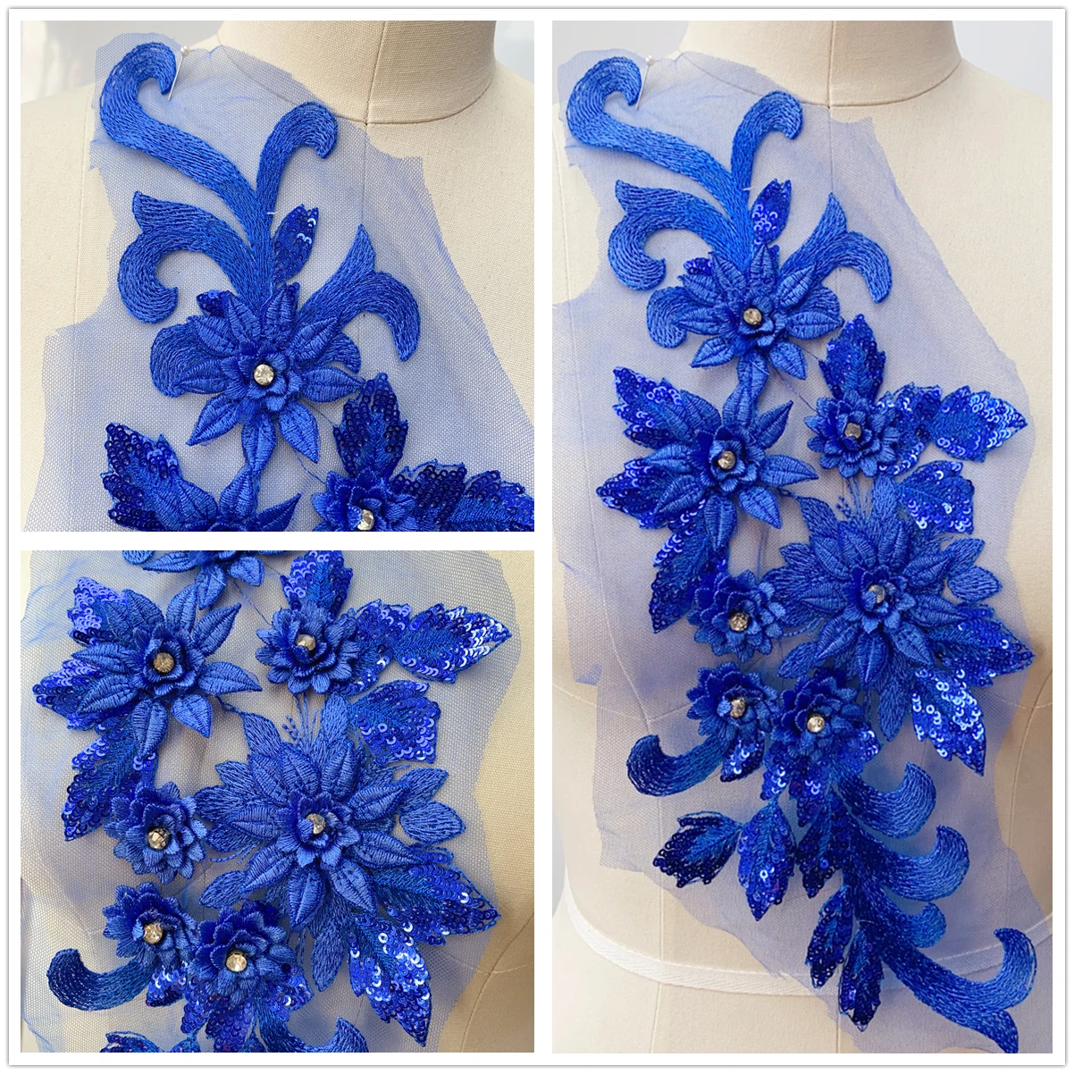 22 Farben 3D-Stickerei-Spitze, farbiges Material für Hochzeitskleider, Bühnenkostüme, dekorative Handarbeiten, DIY-Näharbeiten – Detail 6