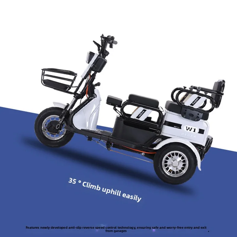 Electric Tricycle For Transportation Multifunctional Adult Electric Scooter For Picking Up And Dropping Off Children ThreeSeater
