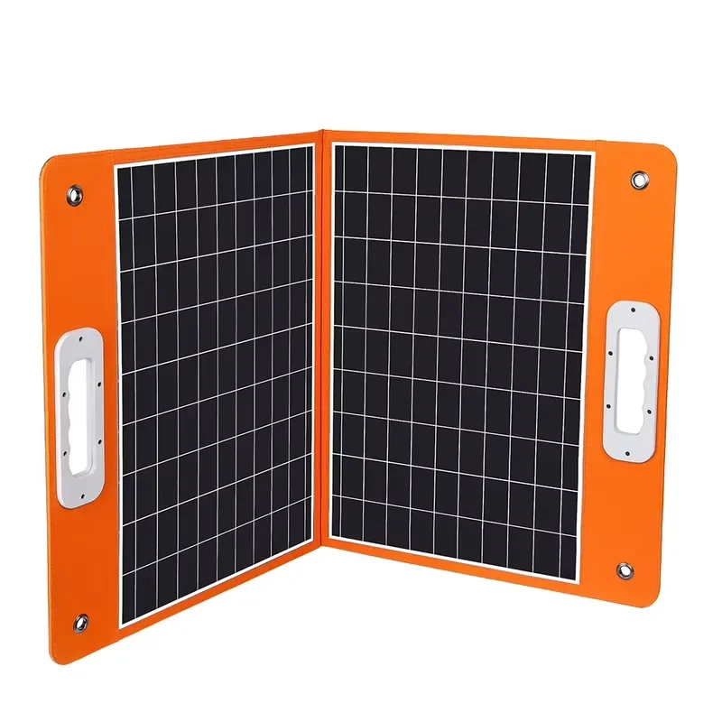 SUNSUN 60W Foldable Solar Panel Black Adjustable Stand 22% Efficiency Non-Slip Base Legs Tool-Free for Camping & Outdoor Use