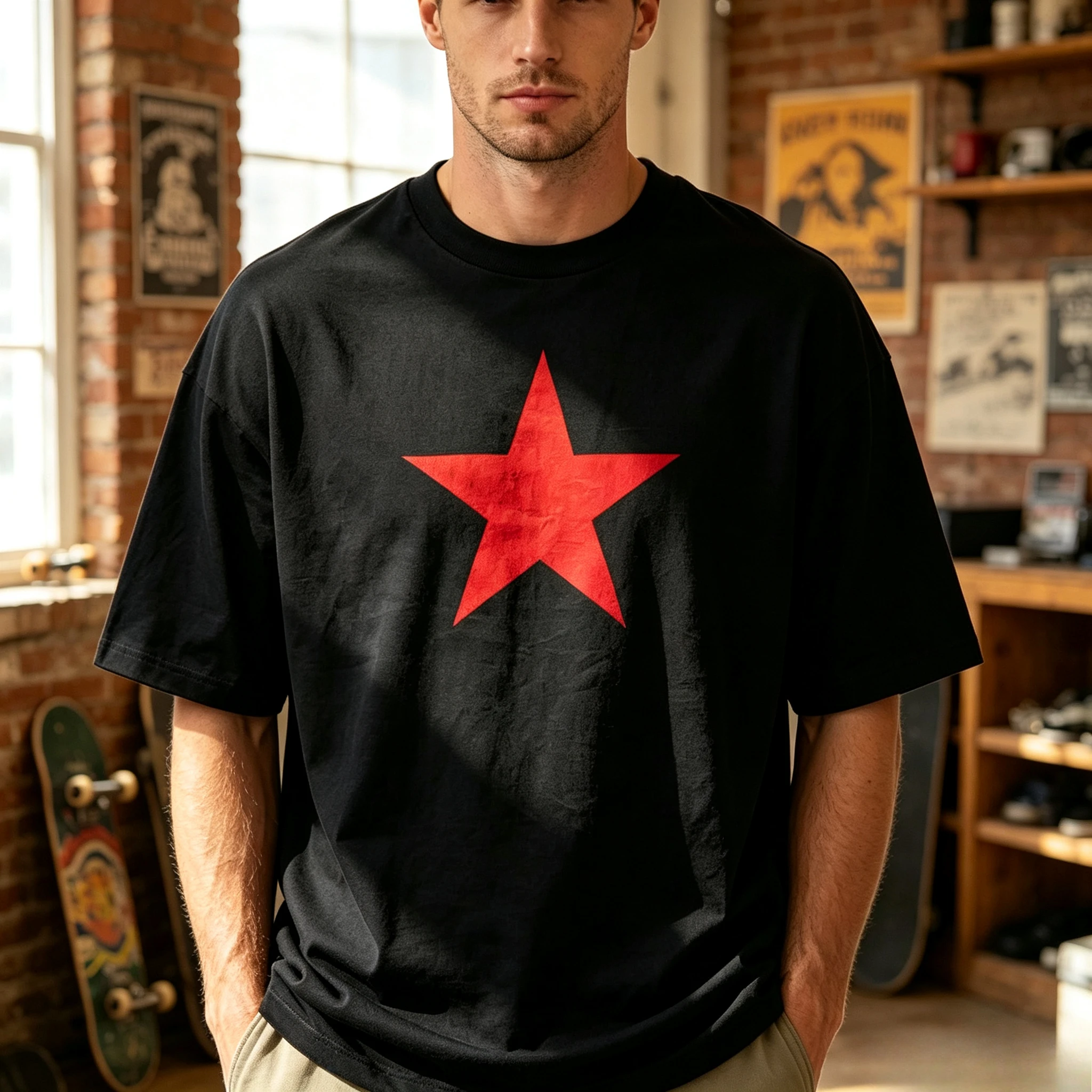 Red Star Soviet Che Guevara Revolution CCCP USSR RETRO Graphic T-Shirt 100% Cotton Retro Star Graphic Tee Casual Streetwe