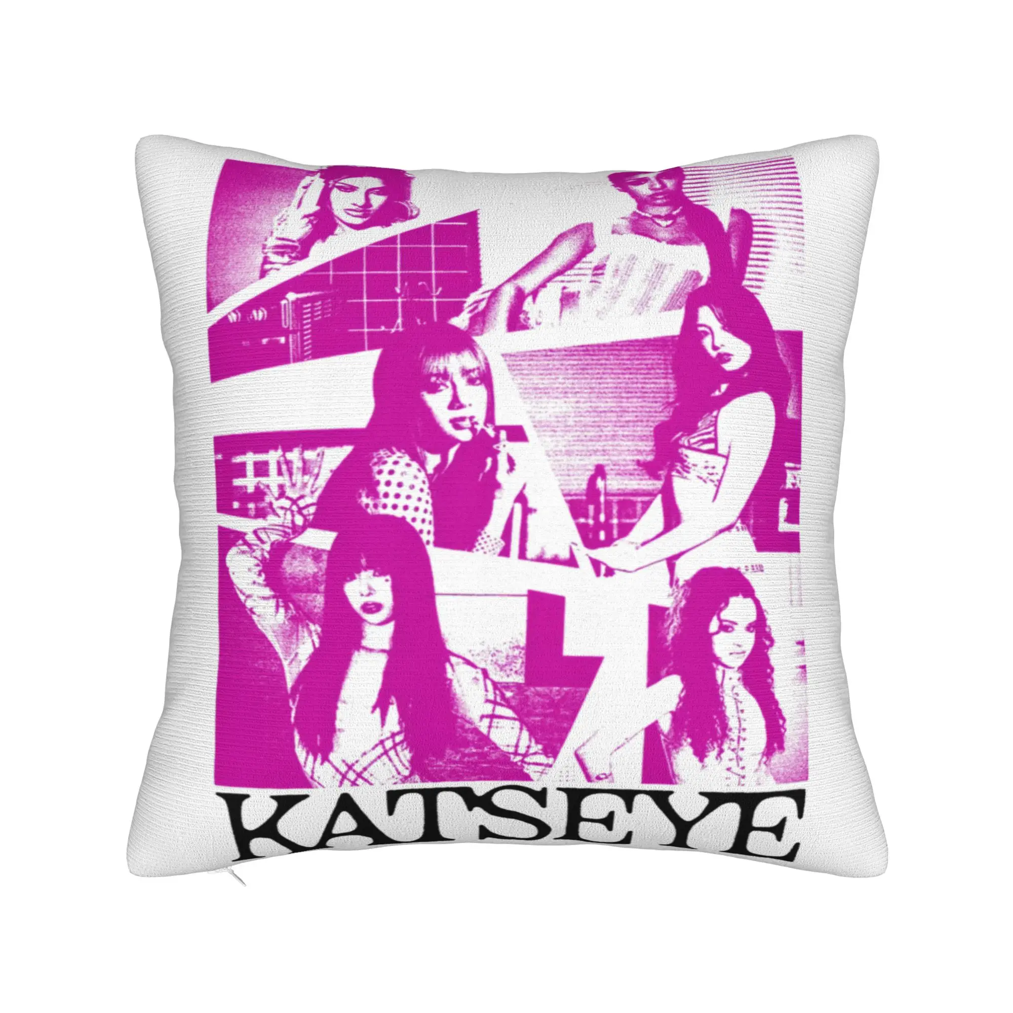 Katseye Purple Grunge Girl Band Pillow Cover  Comfy Cushion Cover Kawaii Pillow Case For Sofa Couch Bed Living Room