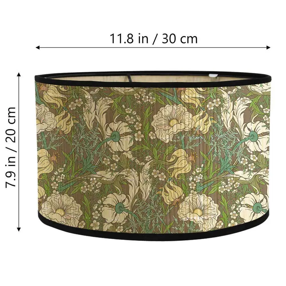 Japanese Style Greenery Patterned Lampshade Handmade Bamboo Lampshade Vintage Pendant Chandelier Floor Retro Hangable Lamps Wall