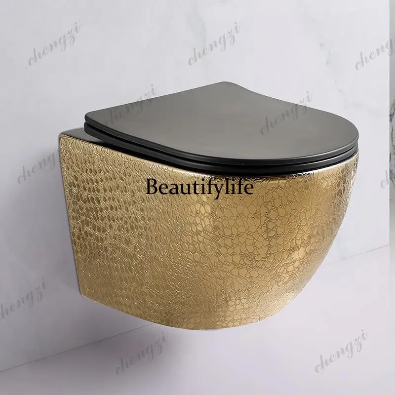 H134 electroplated wall-mounted toilet Hotel wall-mounted  toilet Gold wall