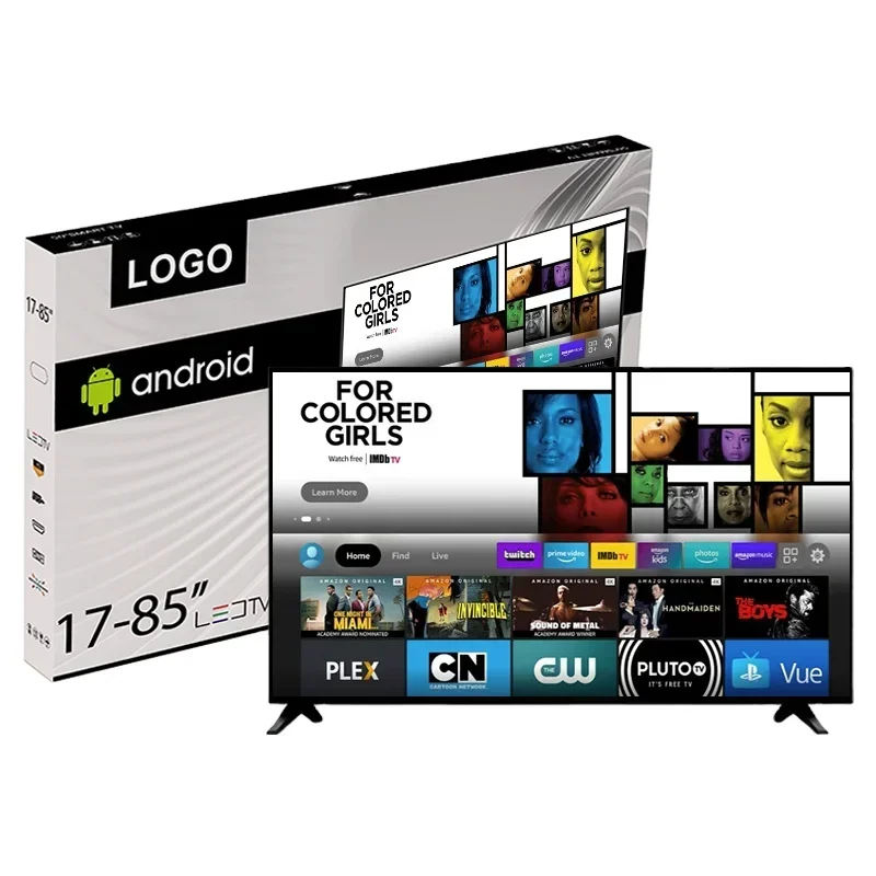 일반 LED TV 세트, 도매 공장 가격 수용, 맞춤형 OEM TV, 4K 스마트 TV, 32, 40, 43, 50, 55, 65, 75, 85 인치, 안드로이드 TV