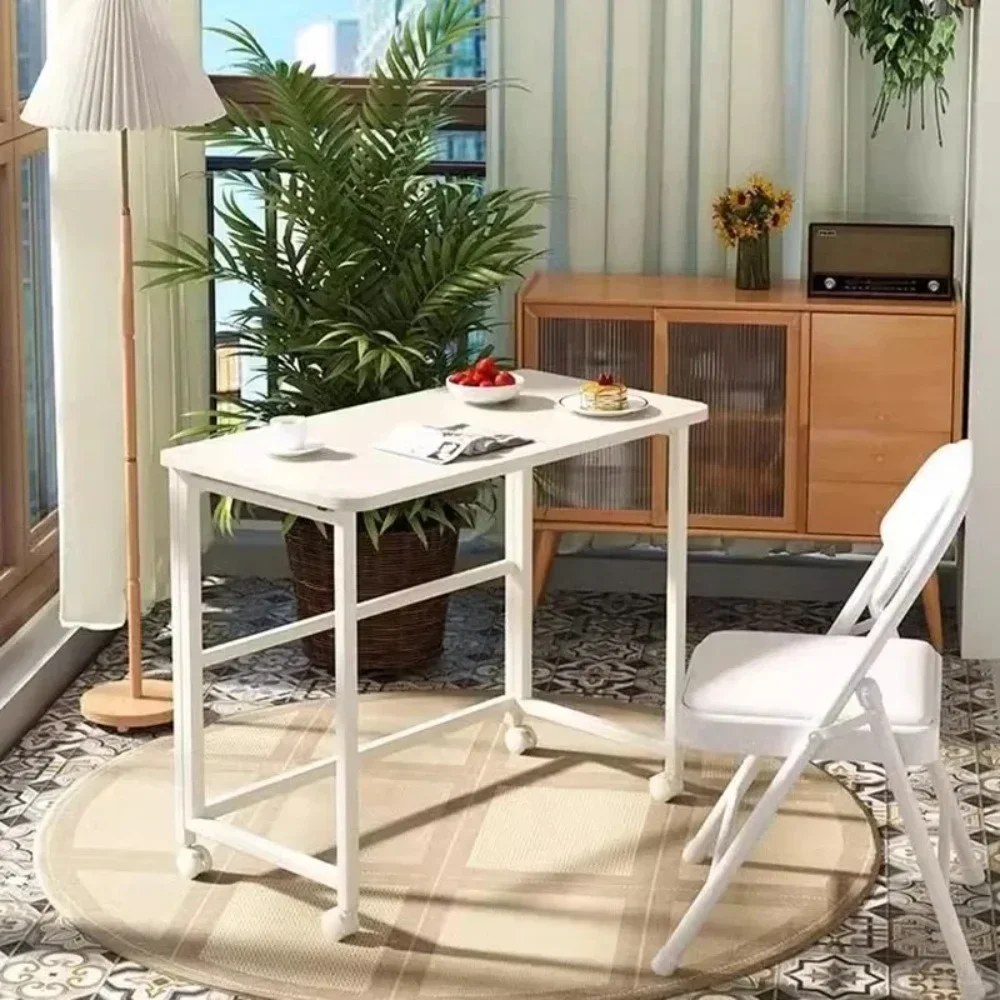 

t Folding Computers Desk Simple Study Work Desk with Wheels Minimalist Office Table Bookshelf Foldable Student Computer Tables