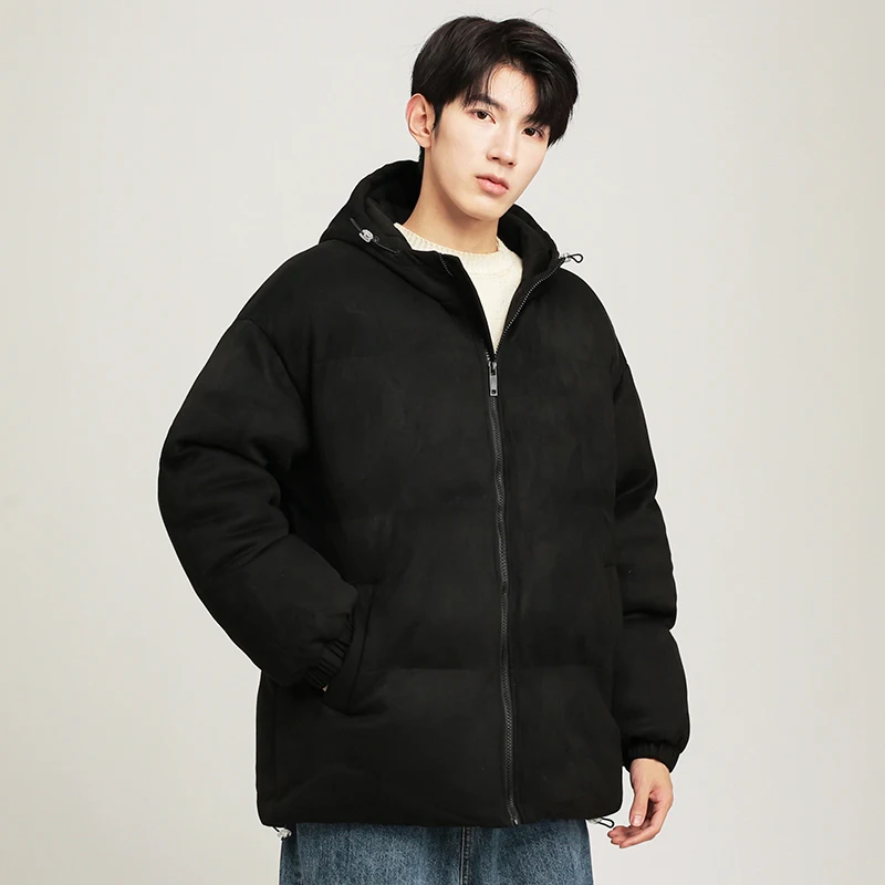 New Men'S Winter Loose Casual Hooded Down Cotton Coat Korean Teenagers' Thick Warm And Fashionable Versatile Bread Cotton Jacket