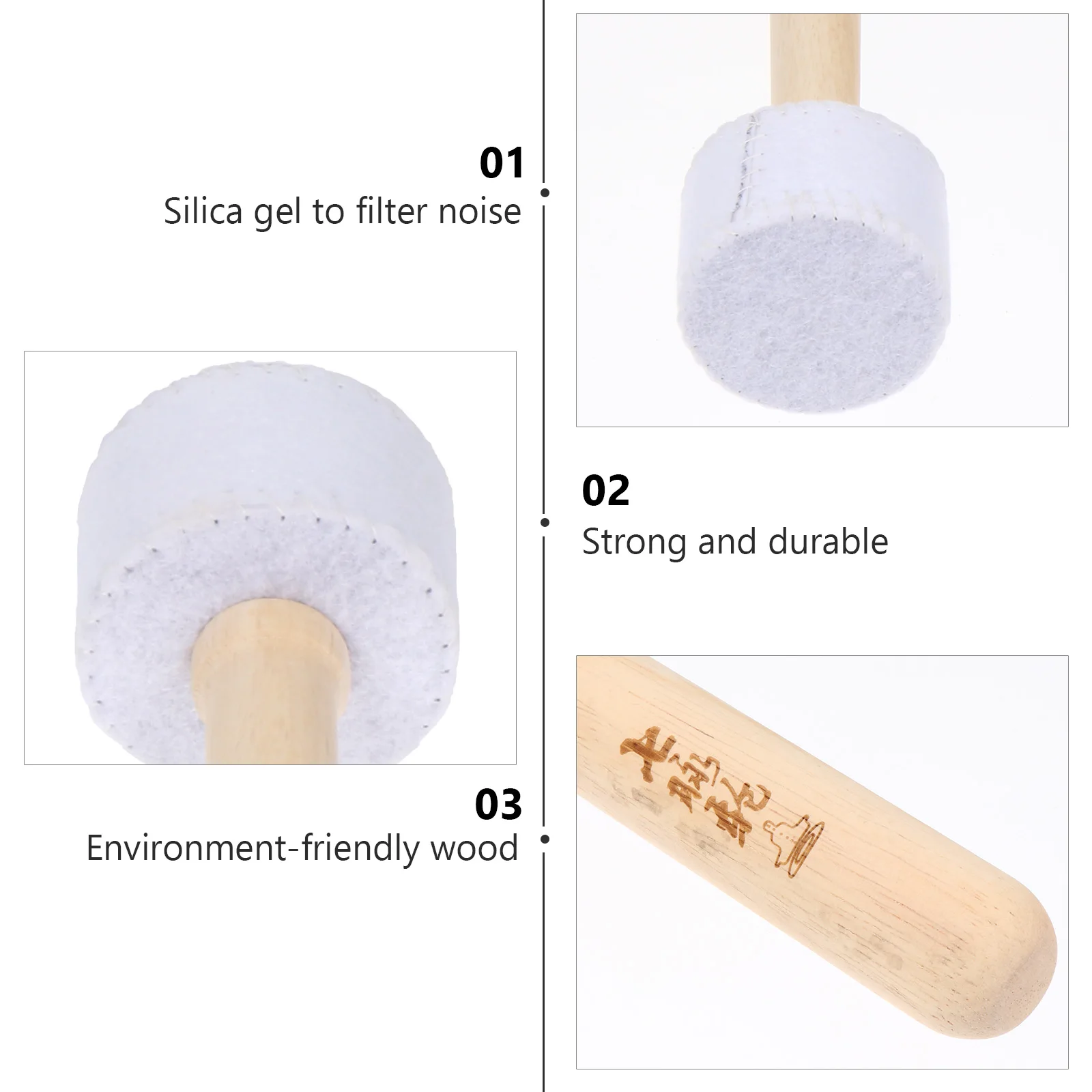 

Bowl Stick Hammer Singing Striker Mallet Practical Small Wrapped Silica Gel Gong