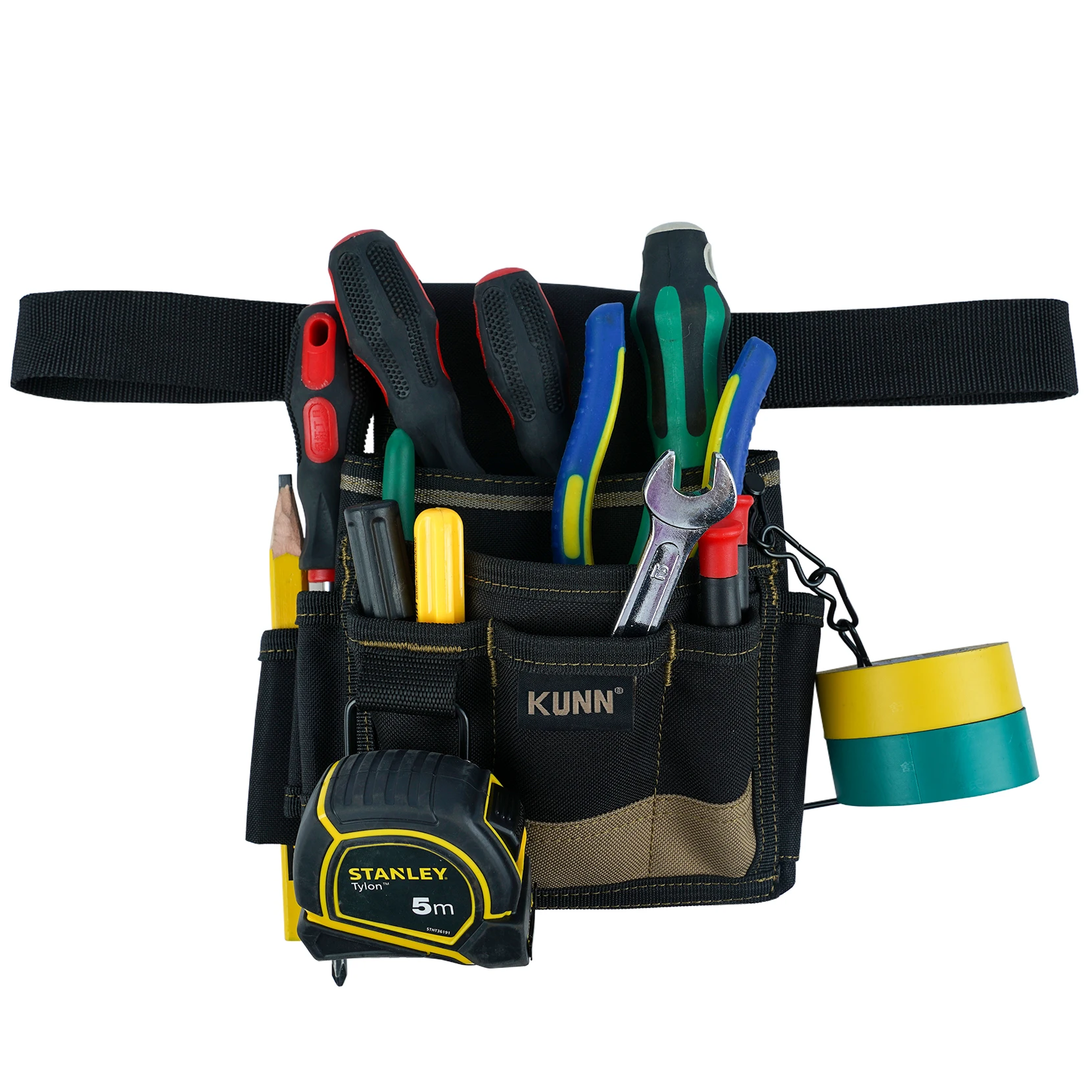 KUNN Electrician Tool Pouch,1680D Durable Tool Pouches with Belt Clip,Professional Electrician Pouch for Maintenance Tradesman