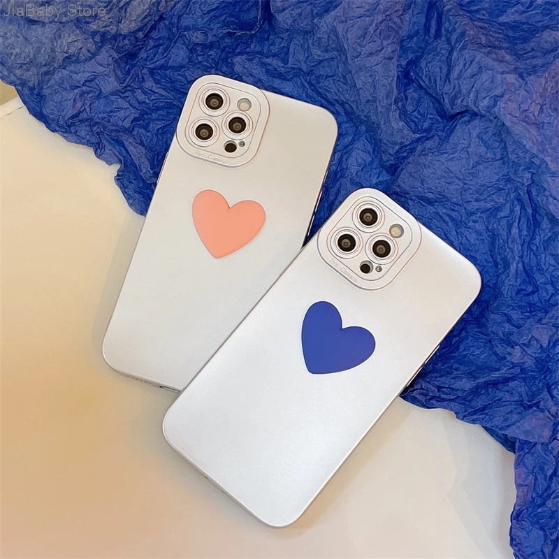 Candy Silicone Heart Liquid Full Coverage Soft Glitter Jellewed Phone Case For iPhone 11 12 13 14 15 16 Pro Max Plus Cover