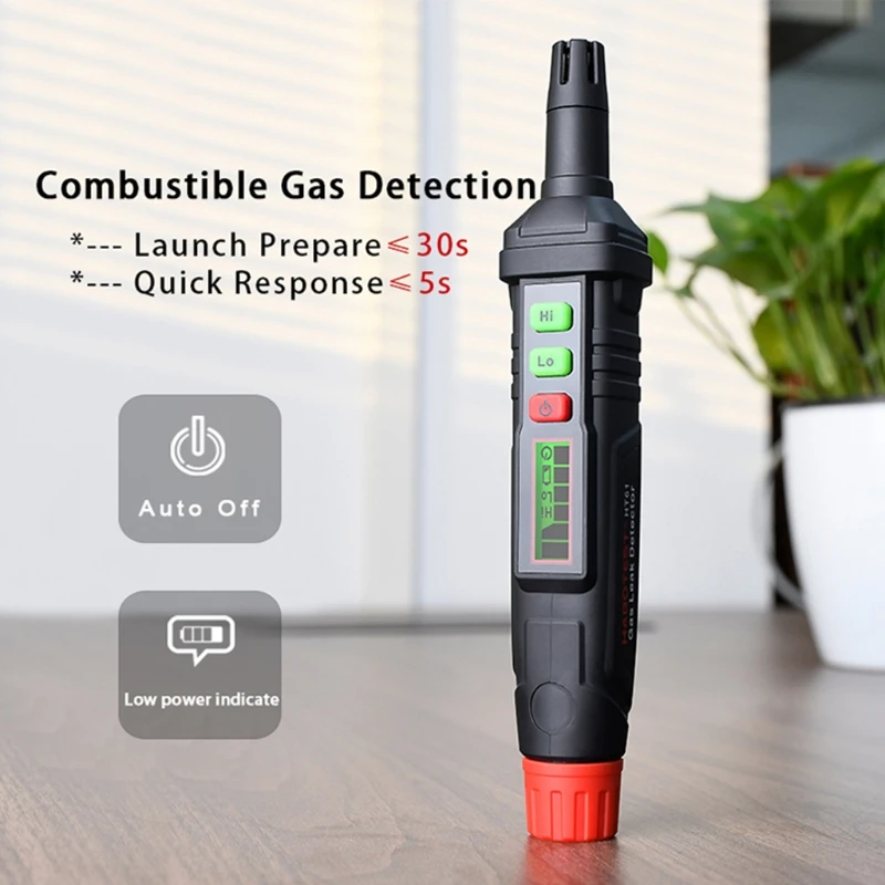 Portable Gas Leak Detector Handheld Natural Gas Sniffer High Sensitivity LCD