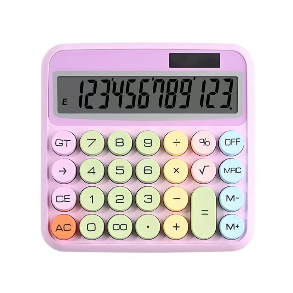 Mechanical Button Calculator Hiah Yalue MultiColor Cute Options 12 Digit Large Screen FinanciaAccounting Professional Office