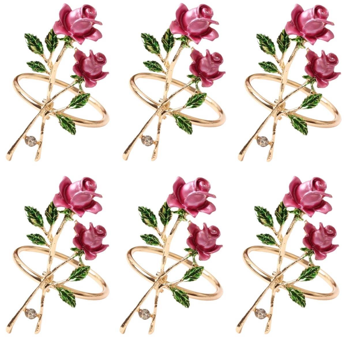 

Украшение стола Кольца для салфеток Обеденное украшение Очаровательные кольца для салфеток с розами Домашний декор 2,5x1,5 дюйма Изысканный декор для вечеринки