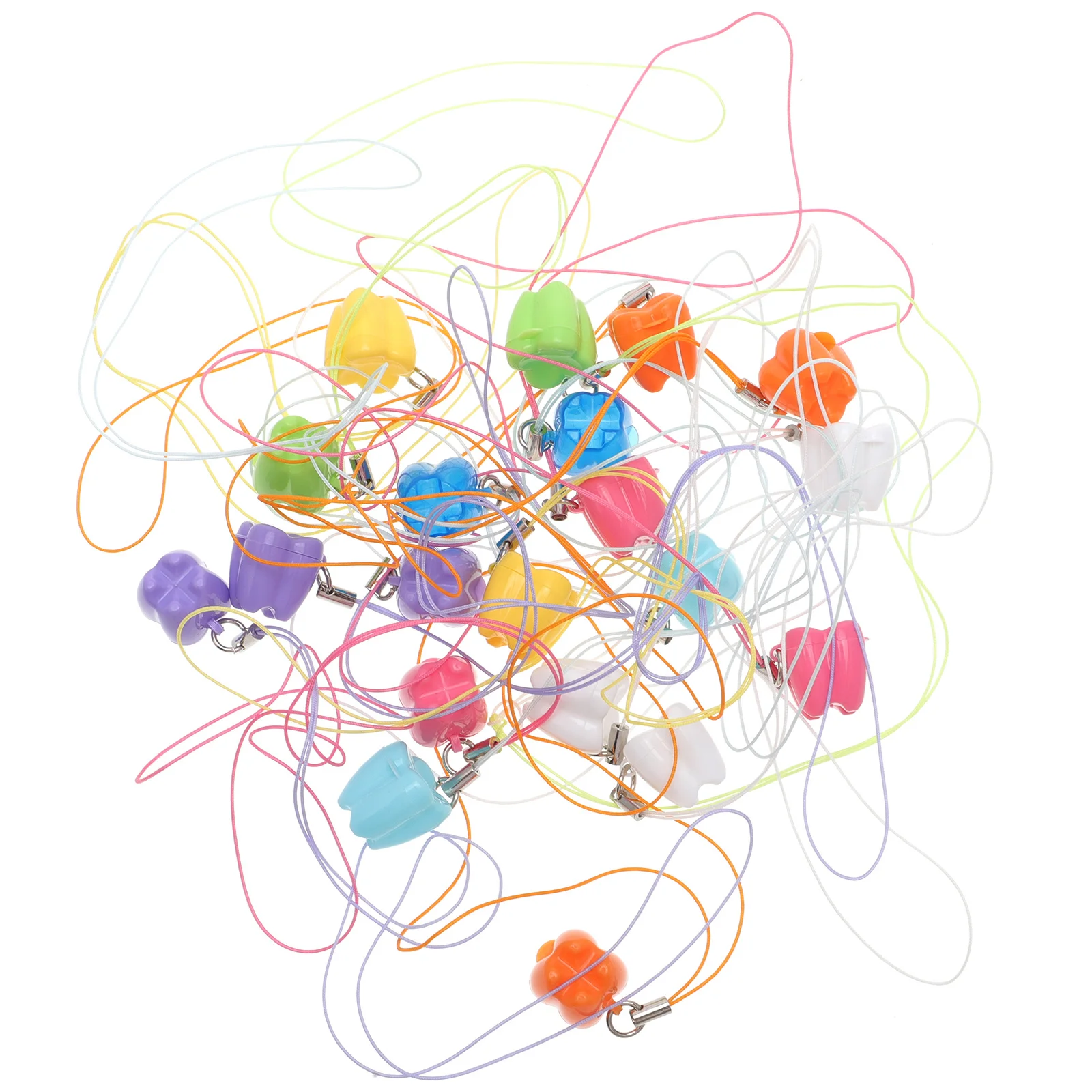 20 قطعة صندوق تخزين أسنان الطفل تصميم الدب الجميل الأطفال الأسنان تذكار مادة حماية البيئة قلادة بلاستيكية #4