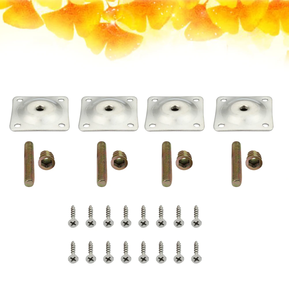 

4 Sets Iron-piece Wooden Foot Cover Furniture Legs Coffee Table Adjustable Height Easy Install Sofa Risers Attachment Durability