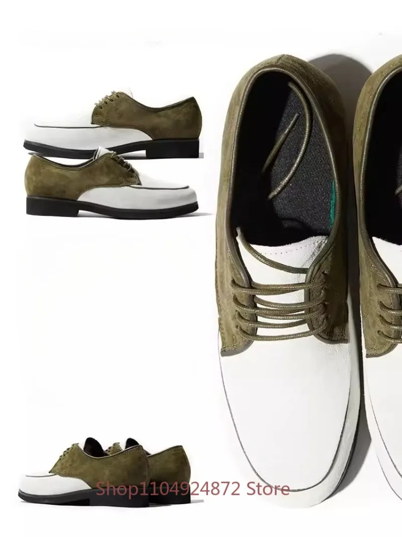 

Дизайнерские роскошные мужские туфли ручной работы из итальянской кожи с нескользящей резиновой подошвой для офиса, свадьбы, торжественных мероприятий, из овечьей кожи и замши.