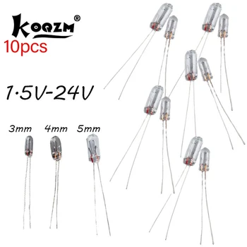 Nowy styl 10 szt. Miniaturowe 0.07A 3mm 4mm 5mm 1.5V,3V,6V, 9V,12V, 24V żarówka żarówka Edison żarówka ryżowa