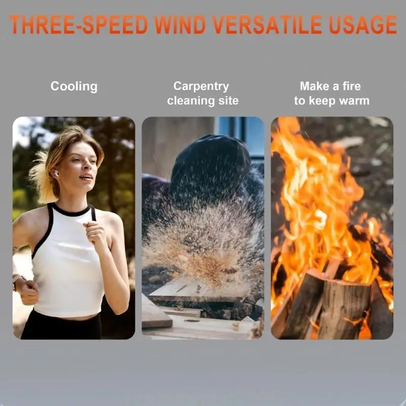 Портативный вентилятор с турбонаддувом E74E с длительной батареей и магнитной конструкцией сопла