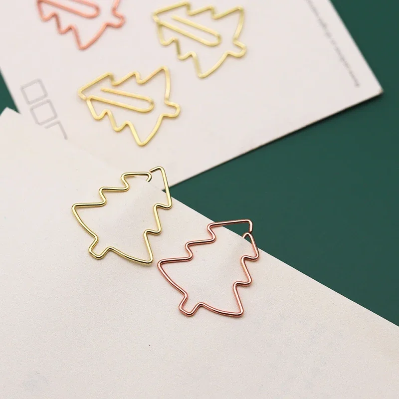 50/20 قطعة شجرة عيد الميلاد المعدنية دبابيس ورق لطيف Kawaii المرجعية مذكرة صور رسالة كليب اللوازم المكتبية الطلاب الهدايا القرطاسية #4