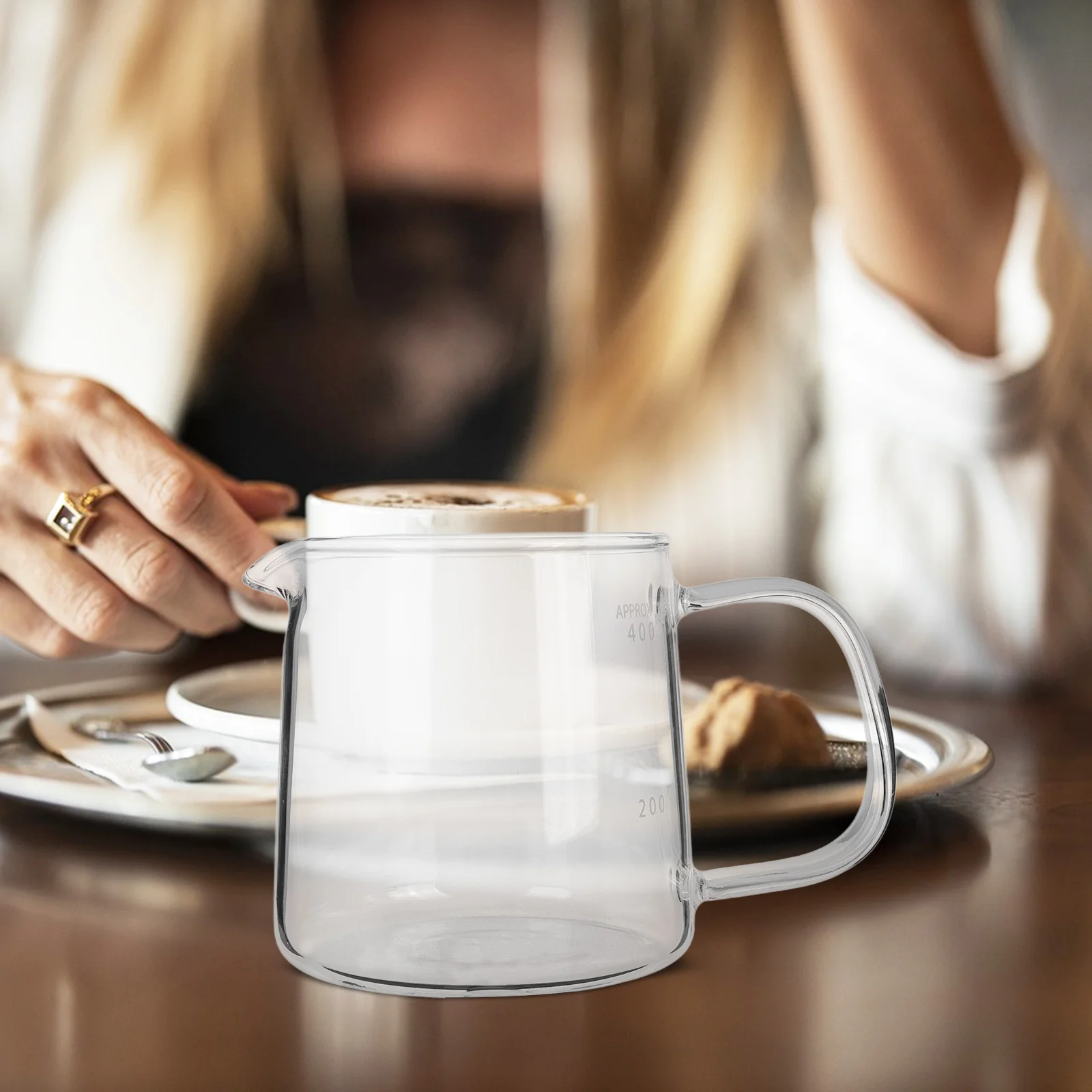 

Borosilicate Glass Coffee Carafe 400ml High Transparency Adjustable Brew Strength for Home Office and Cafe Use