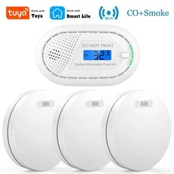 CPVAN Smart Life and Tuya WiFi Version Fire Smoke Detector Sensor and Carbon Monoxide CO Gas Alarm Detector Protection Equipment