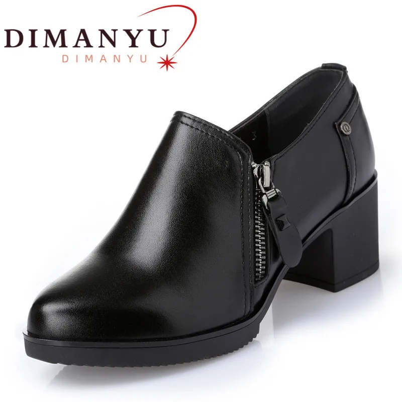 

DIMANYU Women Shoes Spring Genuine Leather High-heel Women Shoes Classic Footwear High Quality Fashion Ladies Casual Shoes