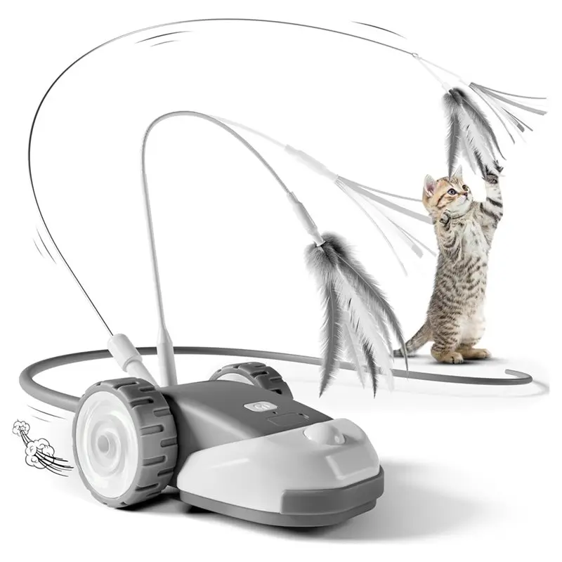 

ABBN-3-In-1 Interactive Cat - 2-Speed Automatic Moving Mouse Cat Self Play For Bored Indoor Adult Cats Kittens