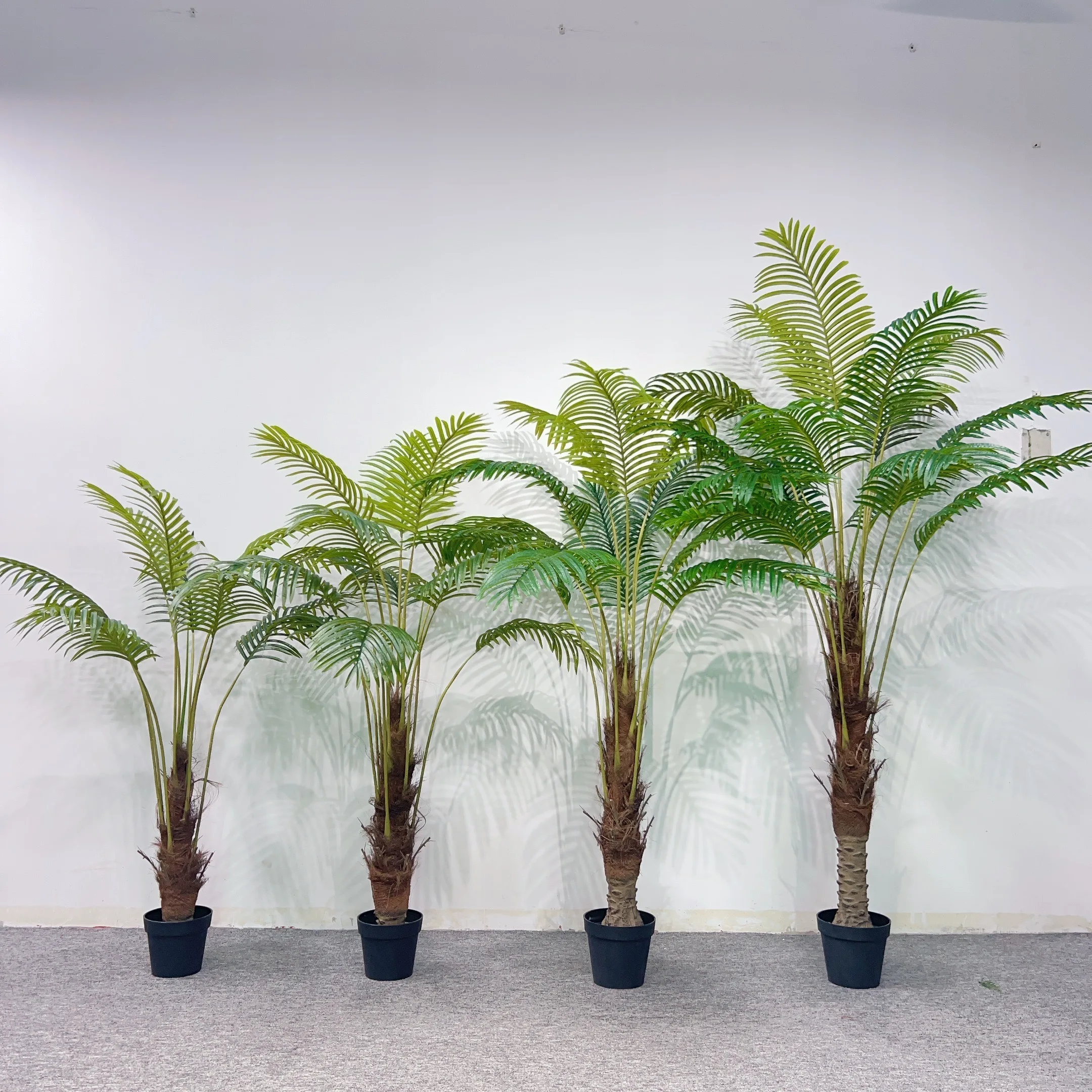 

Faux Plastic Artificial Bonsai Palm Tree Plants Washable High Simulation Leaves for Home Hotel House Large Pot