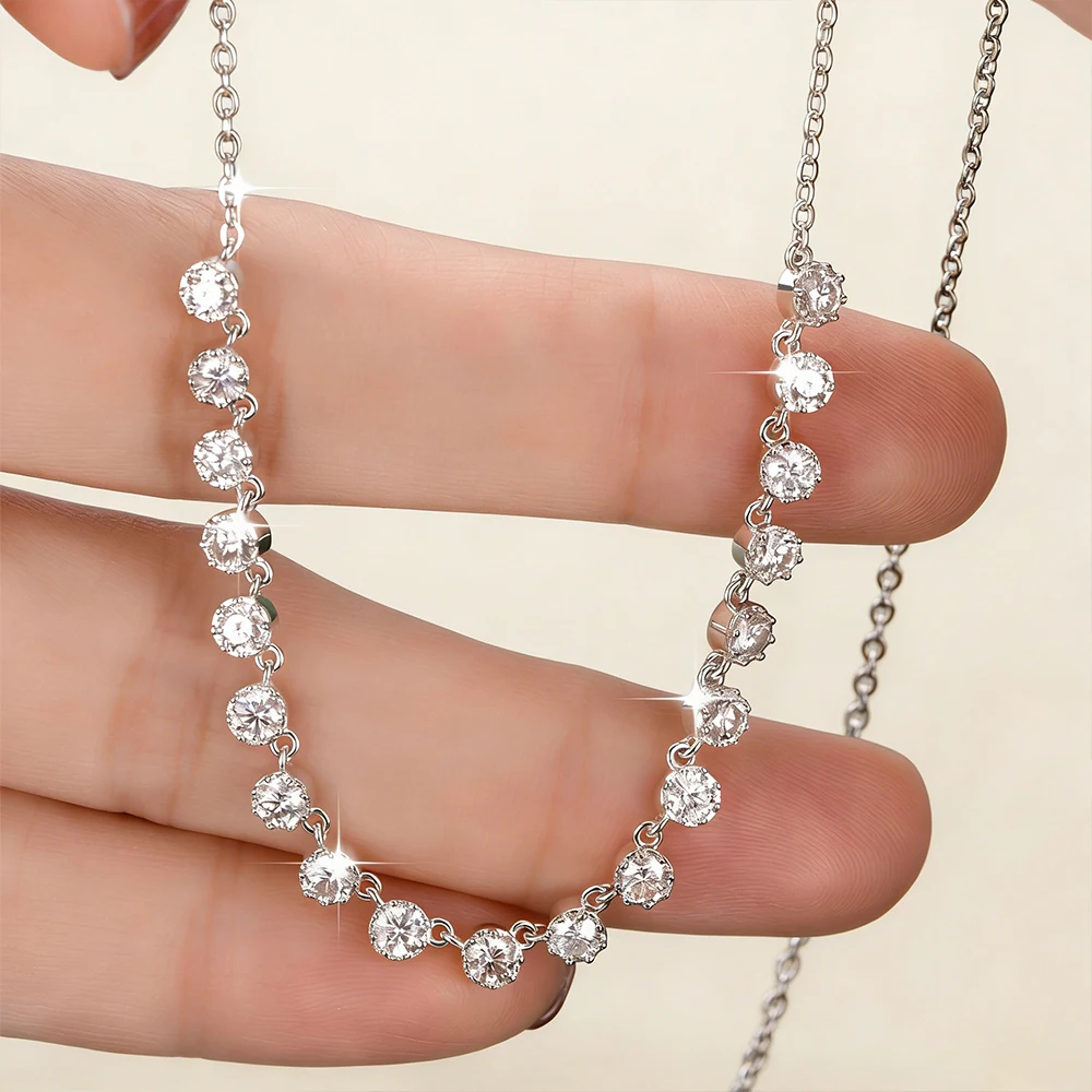 IOGOU Qualitäts-14k Goldfilled Bubble-Halsketten 3mm Moissanit-Anhänger-Halskette für Damen Schmuck GRA-Zertifikat Hochzeitsgeschenke – Detail 7