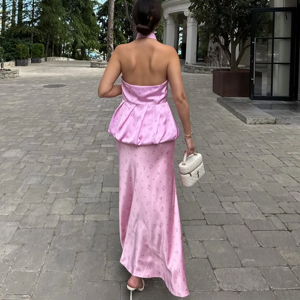 Talenza Solid Print Skirt Set Women's Puff Hem Sleeveless Vest Top High Waist Skirt Set Female Casual Elegant Party Skirt Sets