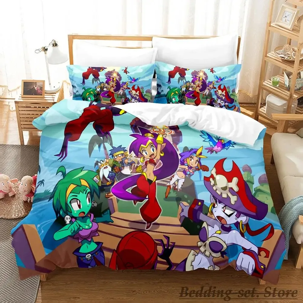 2023 Shantae Half-Genie Hero Bedding Set Single Twin Full Queen King Size Bed Set Adult Kid Bedroom Duvetcover Sets Anime Game