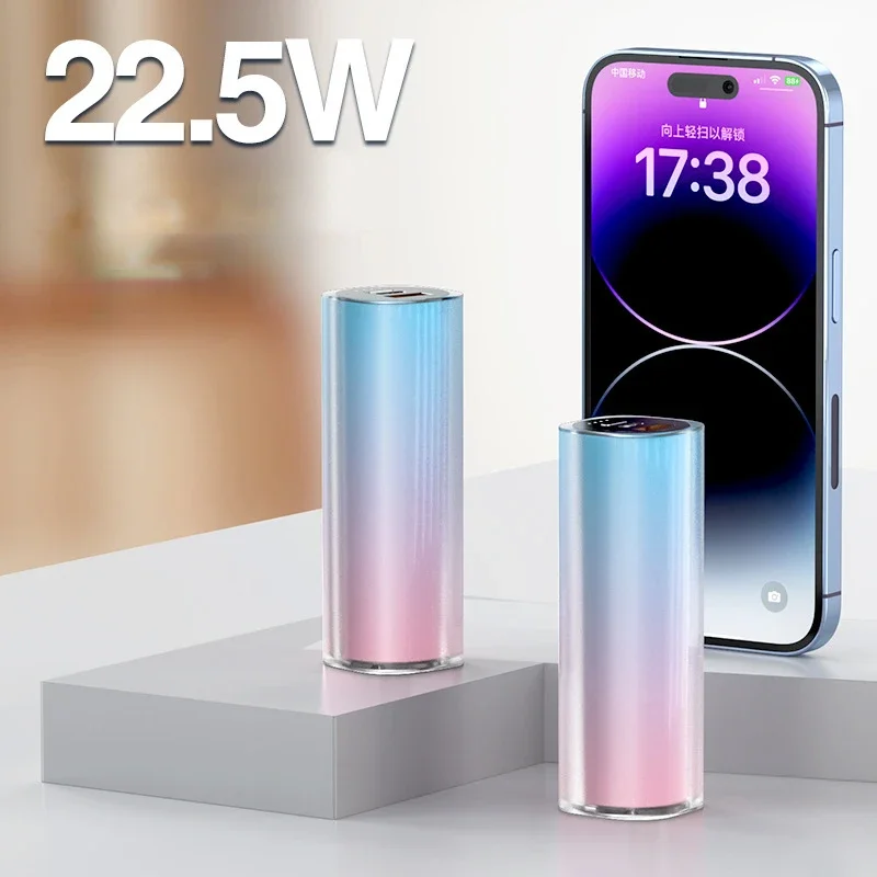 New Mini Lipstick Power Bank 30000 MAh Large Capacity 22.5W Fast Charge External Battery Charger for iPhone Xiaomi Samsung