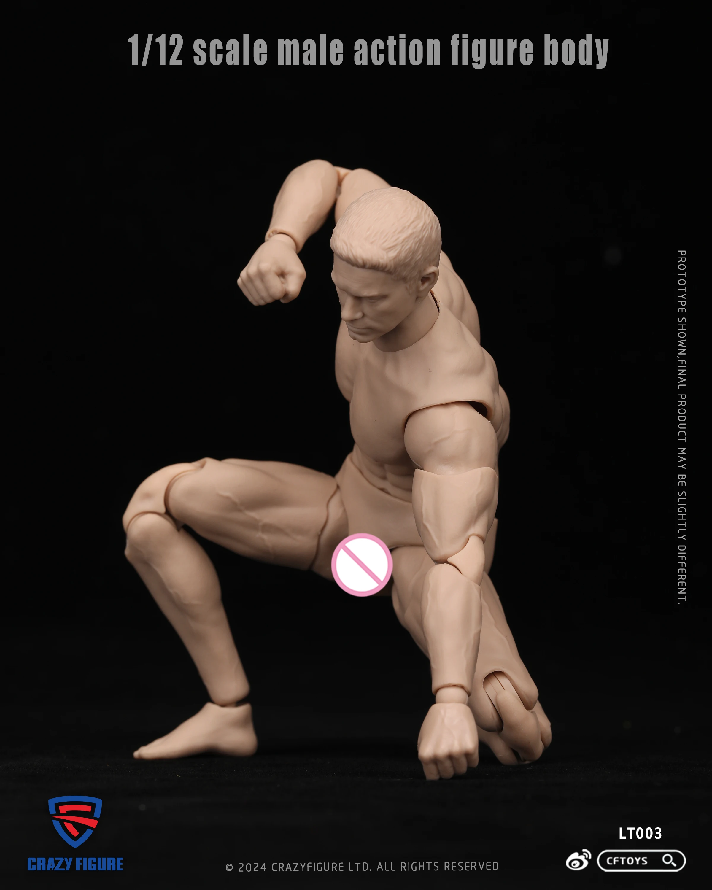 CRAZY FIGURE LT003 1/12 Scale Male Muscle Strong Movable Joints Body Fit 6inch Action Figure for DIY Teaching Sketching Painting