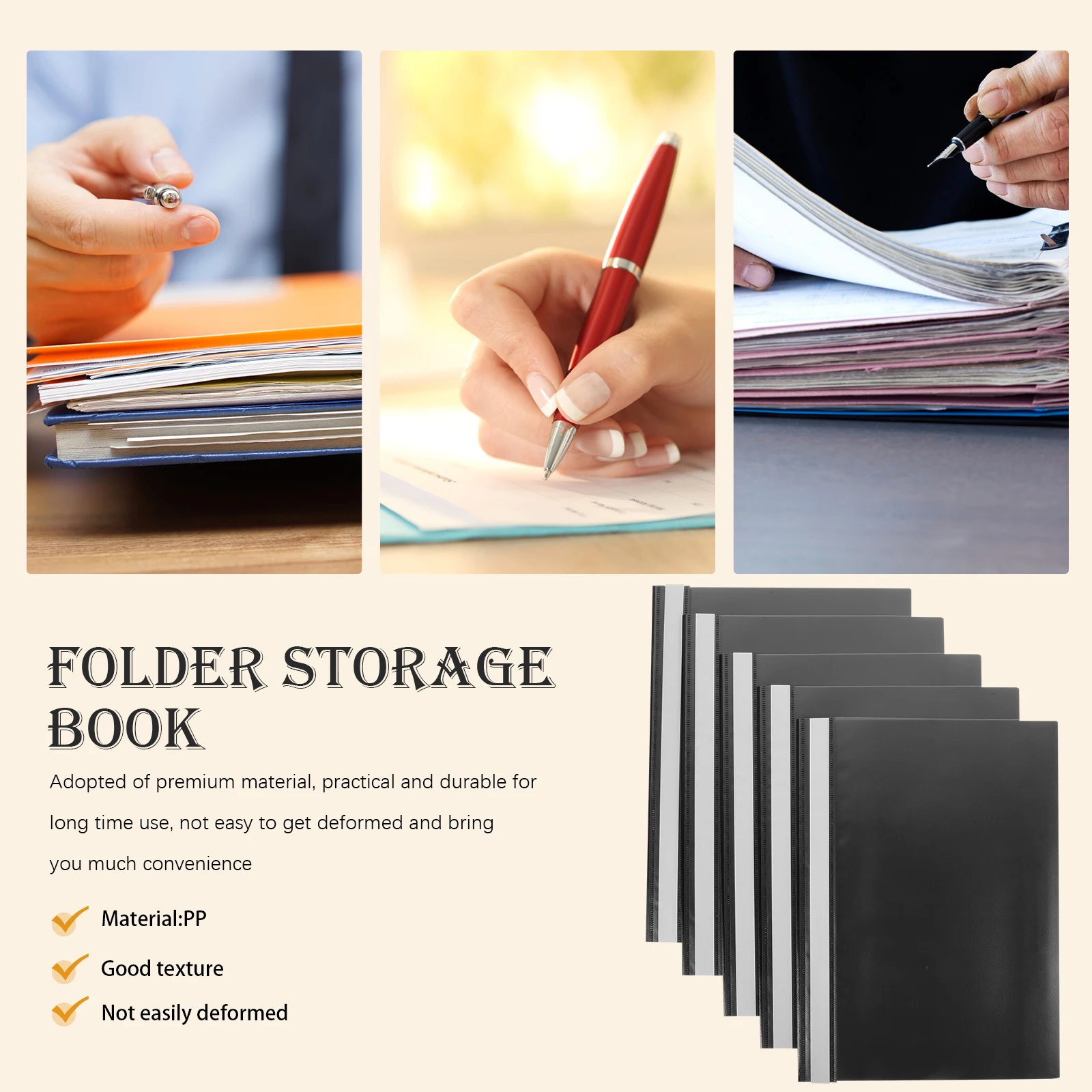 

A4 File Organizer Document Binder Desktop Storage Clear Office Home School Factory Hospital Use Folders Data Collection Booklet